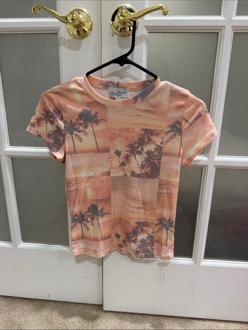 PacSun Peach Sunset Palm Short Sleeve Tee